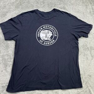 Indian Motorcycle of Auburn, T-Shirt, Black, no sizing tag (see measurment pics)